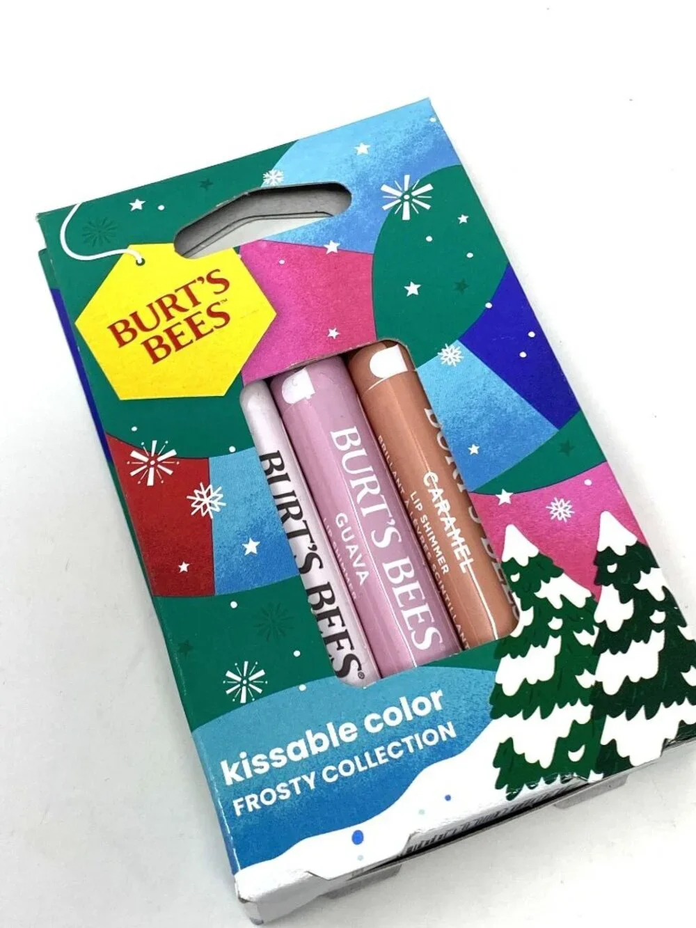 Burt's Bees Holiday Limited Edition Stocking Stuffer Kissable Color Frost 3 Pc